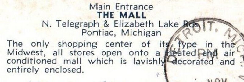 Summit Place Mall (Pontiac Mall) - Vintage Postcard (newer photo)
